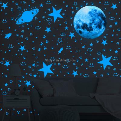 China Decorative Custom Removable Cute 3D Sticker Wall Glowing Sticker In Dark Home Decor Stickers for sale