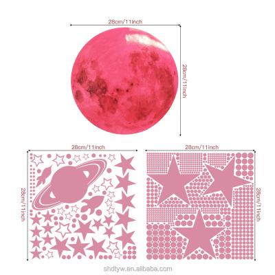 China Wholesale Waterproof Home Decorative Sticker Star Moon Shape Window Wall Stickers Glow in Dark Sticker for sale