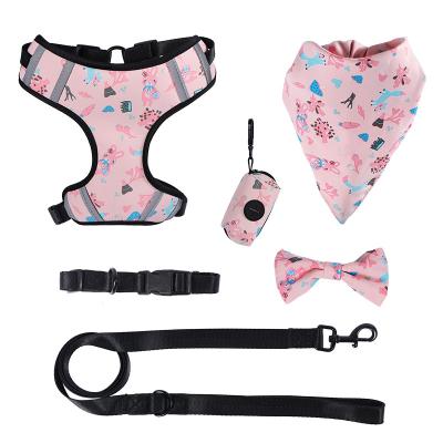 China Padded Fondopet Custom Personalized Luxury Dog Harness Set With Leash for sale