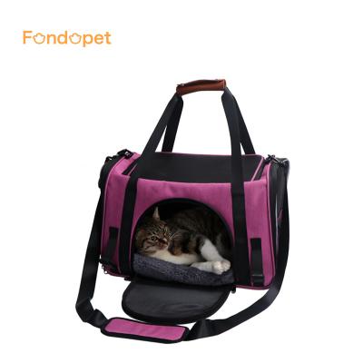 China Fondopet Breathable Custom Made Airline Approve Pet Travel Carrier Airline Approved Cat Carrier Bag For Cat for sale