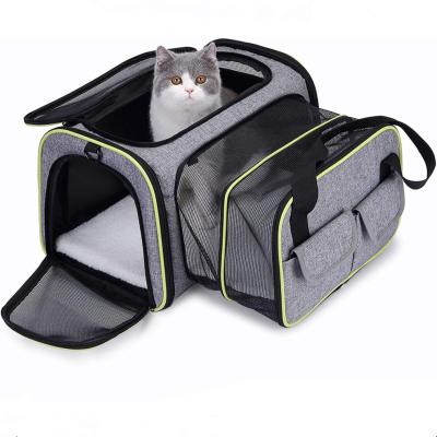 China Fondopet Factory Price Breathable Custom Made Airline Approved Soft Expandable Cat Bag Pet Cat Carrier for sale