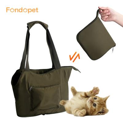 China Polyester Folding Folding Custom Made Breathable Peted Cat Dog Tote Carrier by Fondopet for sale