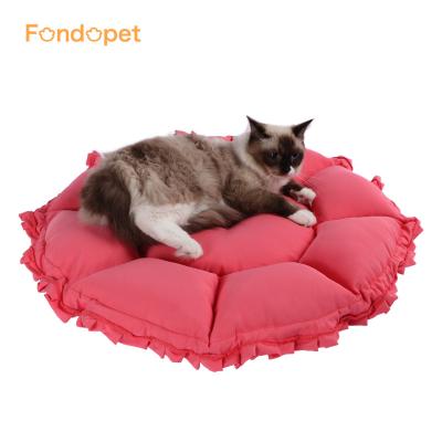 China Travel Fondopet Logo Red Flower Petal Retractable Custom Made 2 in 1 Pet Protection Bed for sale