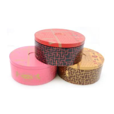 China Food Tin Box Custom Printed Round Candy Cakes Tin Package Can Cookie Nuts Chocolate Tin Box Gift for sale