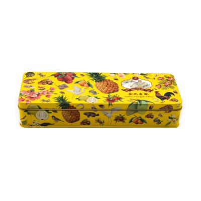 China Custom Food Tin Box Rectangle Candy Candy Metal Box Cookies Tin Box for sale