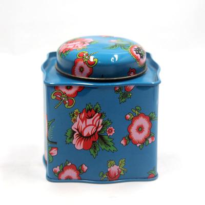 China Tea Tin Canister With Latch Lids Special Shape Tea Food Tin Box New Tins Metal Coffee Chocolate Tin Package Box for sale