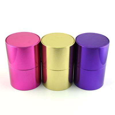 China Cosmetic Tin Box Bespoke Round Empty Colorful Tin Can Cosmetic Gift Tin Box Pencil Storage Tin Case for sale