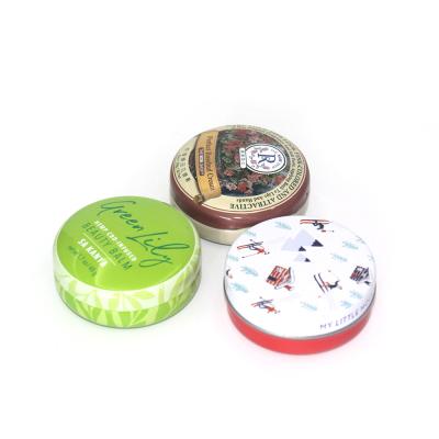 China Factory Wholesale Custom Cheap Balm Tin Container Mini Round Cosmetic Packing Empty Metal Can Lip Balm Container Tin for sale