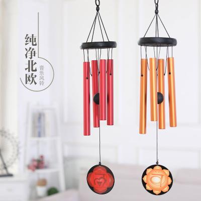 China Minimalist European Style Chakra Metal Printing Wind Chimes Ornaments Garden Decoration Home Outdoor Wind Chimes for sale