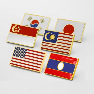 China Custom Wholesale Custom Flag Pin Needle Europe American Flag Lapel Pin Magnetic Lapel Pin for sale