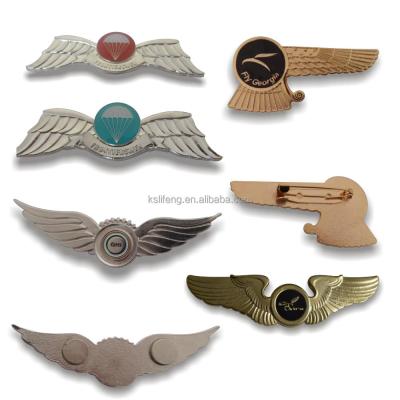 China Wholesale Custom Europe Enamel Pins Wings New Style Badges Lapel Pins Brooches for sale