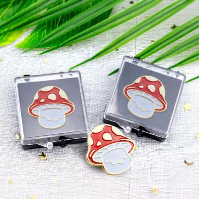 China Export To Europe And America Factory Sale Souvenir Cute Mushroom Metal Pin Customized Soft Hard Enamel Badge With Paper Card for sale