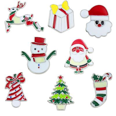 China Export to Europe and America Manufacturer Custom Zinc Alloy Christmas Sock Epoxy Paint Metal Pin Badges for sale