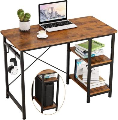 China Modern Expandable Modern Home Study Computer Desk Office Furniture Computer Desk With Bookshelf Shelf For Study for sale