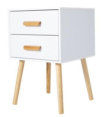 China High Quality White European Style Adjustable Bedroom Color Nightstand (Other) Side Table With 2 Drawers for sale