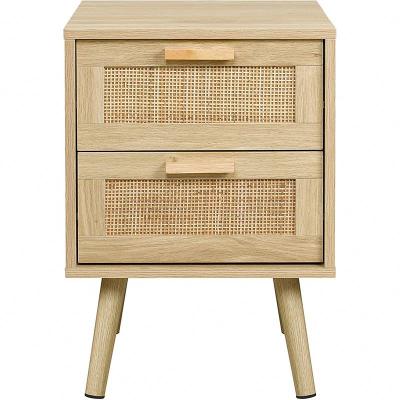 China Contemporary Rattan Bedside Table Industrial Nightstands Nordic Nightstand for sale