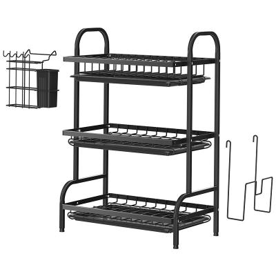 China Kitchenroom 2-Tier 3 Tier Stainless Steel Above Sink Shelf Cutting Board Cutlery Holder Dish Drying Rack Rack For Kitchen for sale