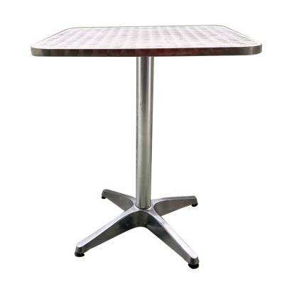 China (Other)Wholesale Adjustable Indoor Outdoor Minitype Gathering Restaurant Furniture Stainless Steel Aluminum Square Dining Table for sale