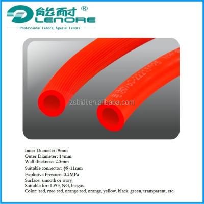 China For transport biogas low pressure high quality rubber hose with single layer for gas delivery with outer diameter 14mm for sale