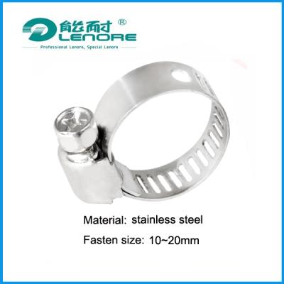 China Fastern Plastic Pipe 10~20mm Fasten Size Stainless Steel Clamp For Plastic Pipe for sale