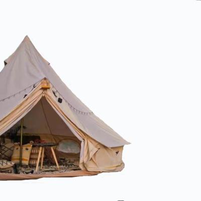 China New Design Diamond Ground Nail Cotton Canvas Bell Tent Teepee Hexagon Yurt Outdoor Tent 3m/4m/5m/6m/7m Glamping For Season 4 for sale