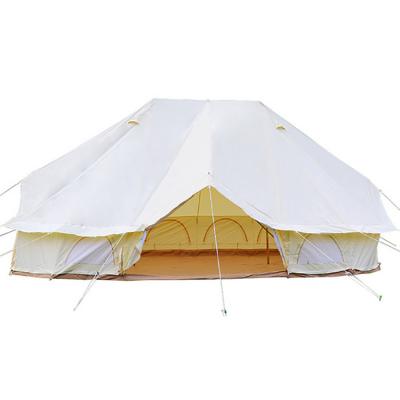 China Diamond Ground Nail New Arrival Big Size Hexagonal Yurt Glamping Tent Two Shapes 6M Bell Canvas Canopy Tent Round 10 Person Family Outdoor Camping for sale