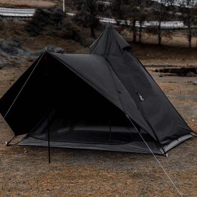 China Straight Bracing Type Shading Fire Pit Space And Rainproof Polyester Fabric Customized Outdoor Camping Tent for sale