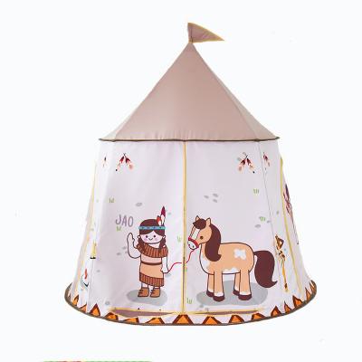 China Hot Sale Portable Breathable Soft Toy Playhouse Indoor Princess Castle Blue Tents Pop Up Teepee Soft Toy Cotton Style Kids Play Tent for sale