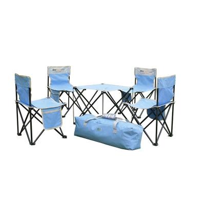 China Feature Wholesale China OEM Outdoor Picnic Beach Camping Folding Table And Chairs Easy Carry Outdoor Cheap Set for sale