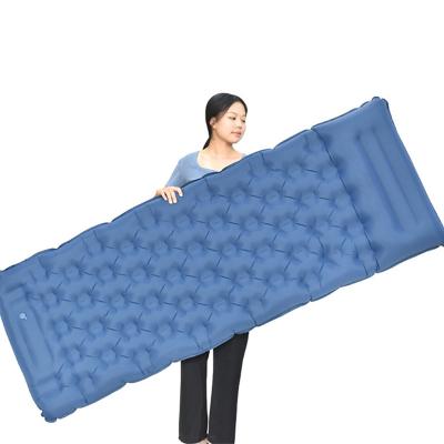 China With Pillow HUMYUH 40D Nylon Ultralight Inflatable Outdoor Sleep Pad With Pillow Tent Mat Moisture-Proof Mattress for sale