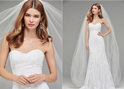 China Long Train Tull A Line Style Wedding Dresses With Hand Made Beading Sexy Strapless for sale