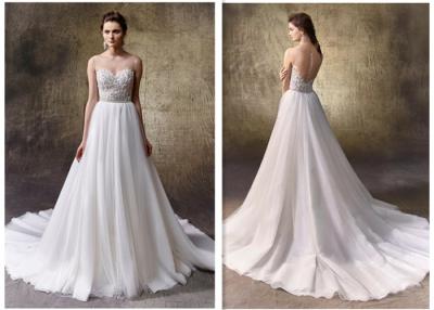 Cina Vestiti da sposa casuali dal vestito da signora Backless A Line White/spiaggia del pizzo in vendita