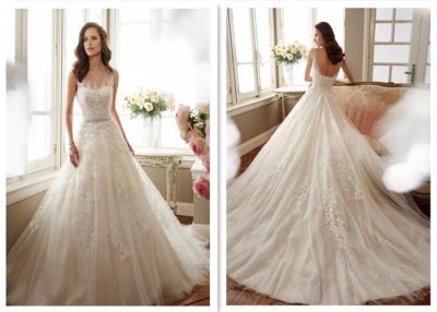 Cina Senza spalline splendido una linea vestito da sposa/bello vestito da sposa francese dal pizzo in vendita