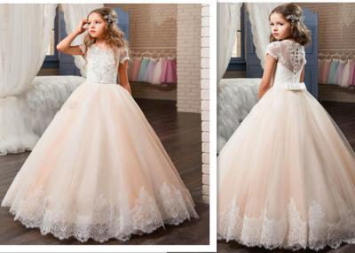 China Luxury Lace Flower Girl Dresses / White Ball Gown Flower Girl Dresses for sale