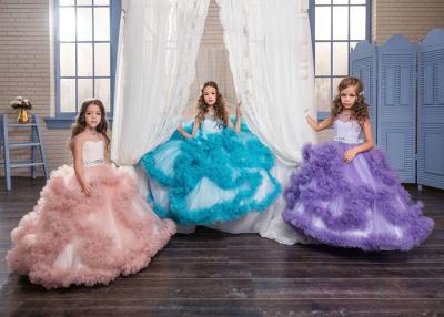 Cina Vestito in rilievo dalla ragazza di fiore dell'oro di Rosa, vestiti moderni dalla ragazza di fiore di Tulle in vendita