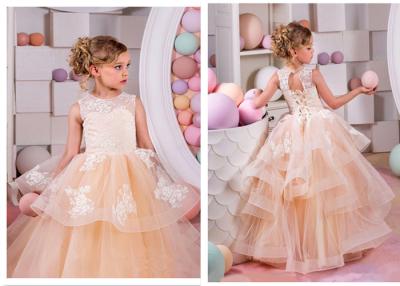 China Long Toddler Flower Girl Dresses , Beach Gold Sequin Flower Girl Dress for sale