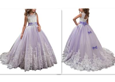 China Full Length Tulle Sparkly Flower Girl Dresses Beaded Embroidered Technics for sale