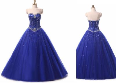 Chine Les robes élégantes de bal d'étudiants de bleu royal de Quinceanera avec la veste perle le corset à vendre