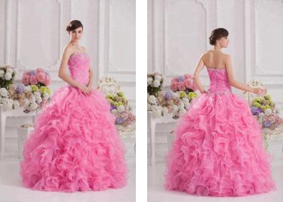 Cina La promenade rosa-intenso di Quinceanera si veste/vestiti eleganti lunghi reali da promenade in vendita