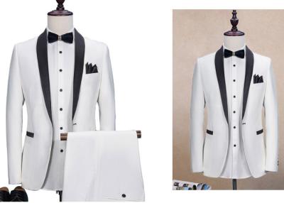 China Blazer Men White Wedding Suit / Modern Stylish Wedding Suits 70% Polyester for sale