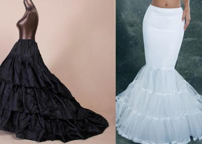 China Black Long Tail Chiffon Wedding Skirt , Romantic Wedding Gown Petticoat for sale