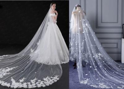 China Head Lace Wedding Veil Bridal Gown Accessories 3 Meters Long One Layer for sale