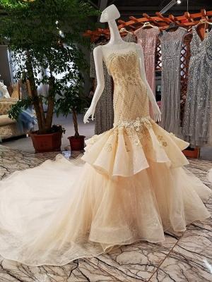 China 100% Real Photos Custom Made Luxurious Long Train Lace Wedding Dress for sale