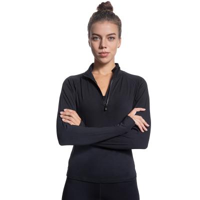 China High Quality Ptsports 2022 Women Fitness Yoga Half Sleeve Antibacterial High Wear Long Zipper Half Sleeve High Quality Necklace for sale