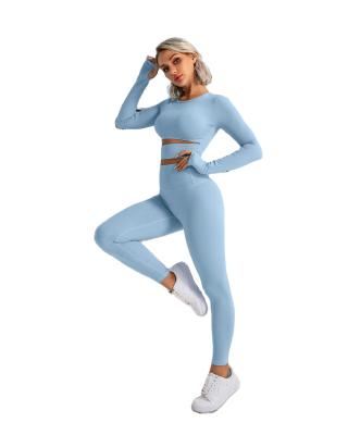 China New Polyamide Regeneration Gym Workout Clothing Sports Fitness Clothing Set Long Sleeve Tights Environmental Anti-UV Yoga Clothes for sale