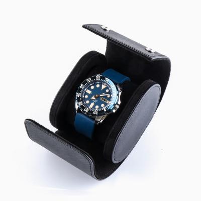 China Custom Blue Fashionable Feature Gua Material Color Style Logo Leather Cases Gift Gold Quartz Watch Storage Box Luxury Packaging Box for sale