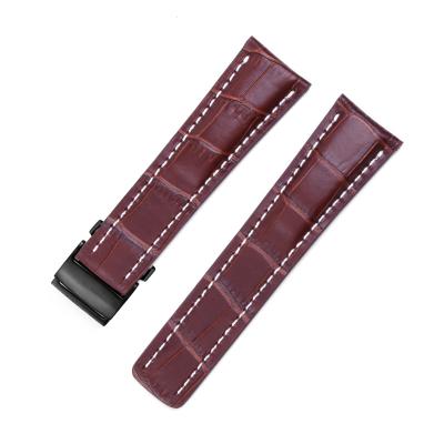 China Fashion. Fashion 20mm 22mm 24mm GENUINE leather men's sport watch band leather straps wholesale high quality wacthstraps for sale