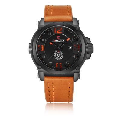 China NAVIFORCE 9099 Auto Date Leather Strap Men's Quartz Watch Mens Sports High Quality Luxury Wristwatches Man Sports Wristwatches for sale