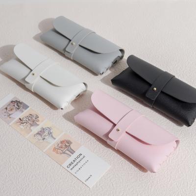 China Simple Gift Promotion Gift Glasses Bag Soft Leather Pen Pouch Bag Portable Sunglasses Pencil Case for sale