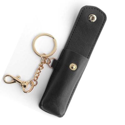 China Other Mini Lipstick Bag Pouch Case With Mirror PU Lipstick Key Chain Leather Cosmetic Container Organizers Lipstick for sale